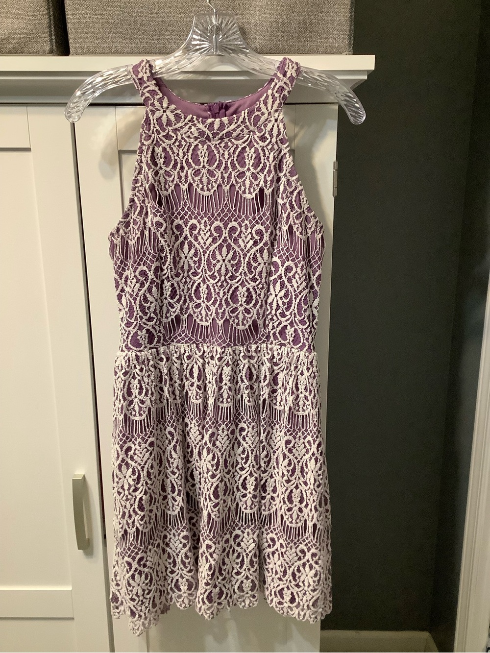 Altar'd State Purple Dress with White Lace Overlay EUC Wedding Sorority Feminine